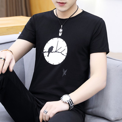 Модерна мъжка тениска с апликация в четири цвята