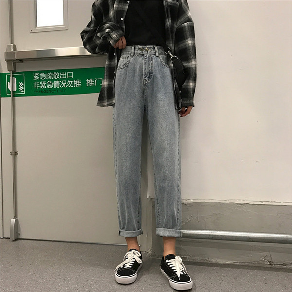 Дамски ежедневни дънки с висока талия с джобове