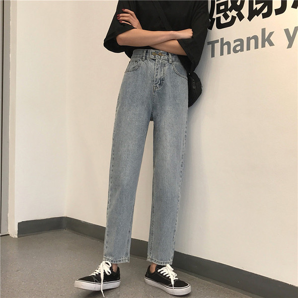 Дамски ежедневни дънки с висока талия с джобове