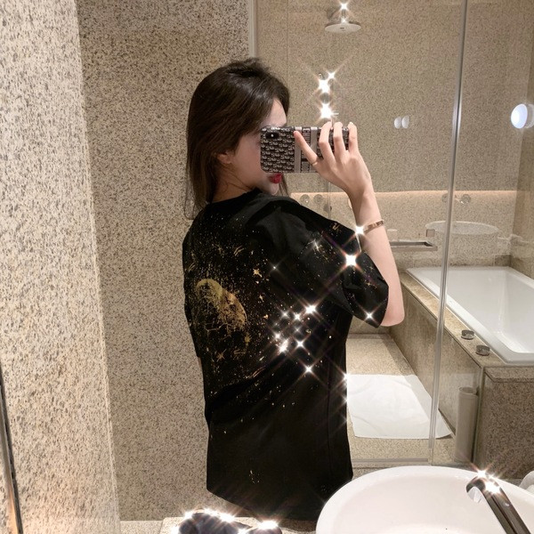 Дамска модерна рокля в черен цвят с камъни