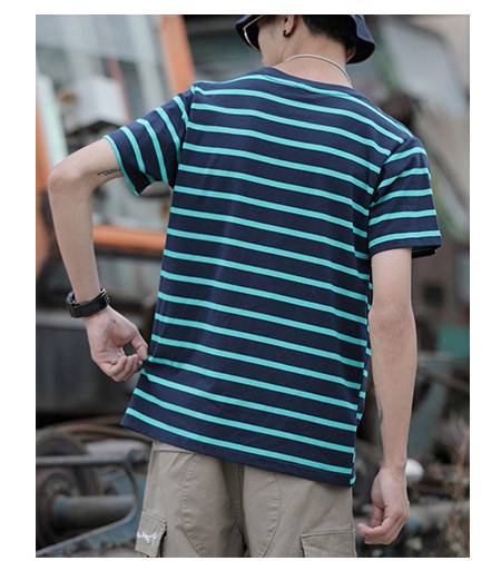 Мъжка раирана тениска с къс ръкав в четири цвята