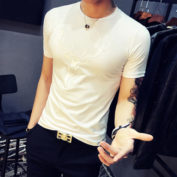 Модерна мъжка тениска с бродерия 