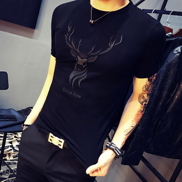 Модерна мъжка тениска с бродерия 