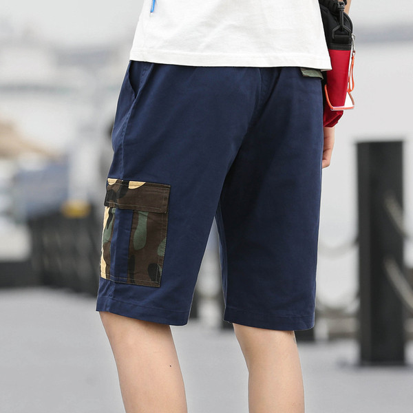 Мъжки къси панталони с джоб и връзки в четири цвята 