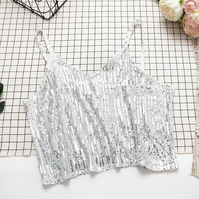 Стилен дамски потник с пайети в два цвята