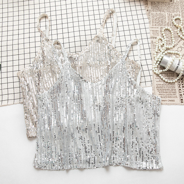 Стилен дамски потник с пайети в два цвята