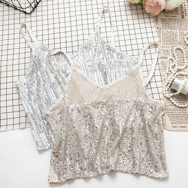 Стилен дамски потник с пайети в два цвята