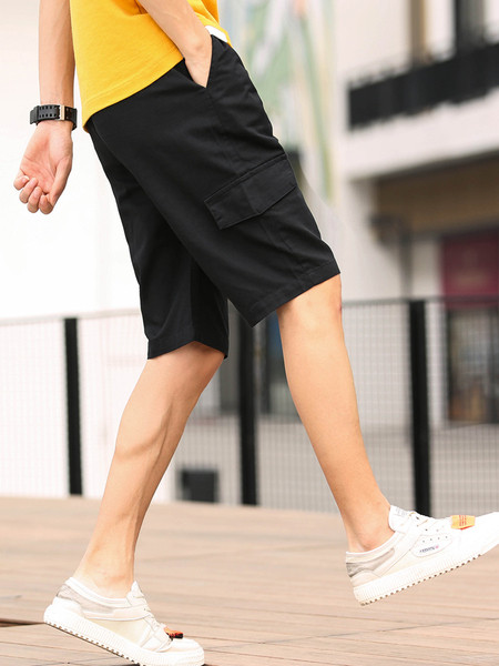 Мъжки панталони в четири цвята с бродерия и връзки 