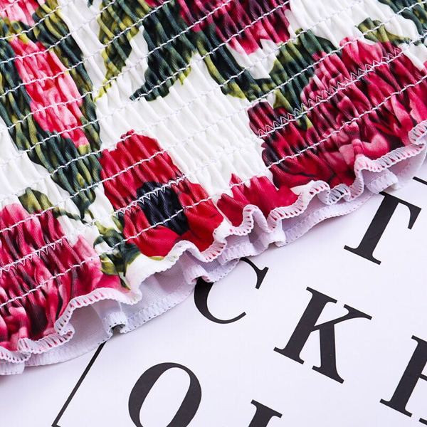 Модерен дамски  бански костюм от две части с флорален мотив