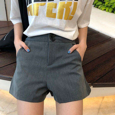 Стилен дамски къс панталон с висока талия в три цвята