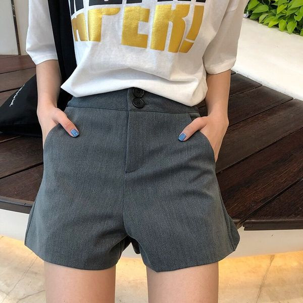 Стилен дамски къс панталон с висока талия в три цвята