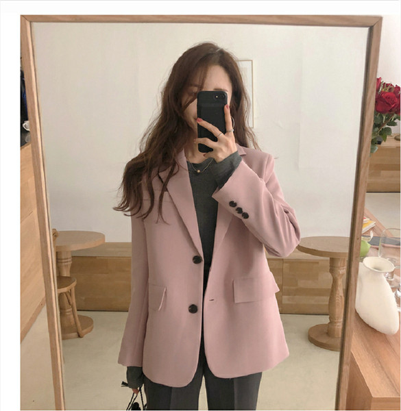 Стилно дамско сако в розов цвят с копчета