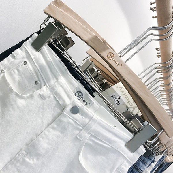 Ежедневни дамски дънки в бял и черен цвят 