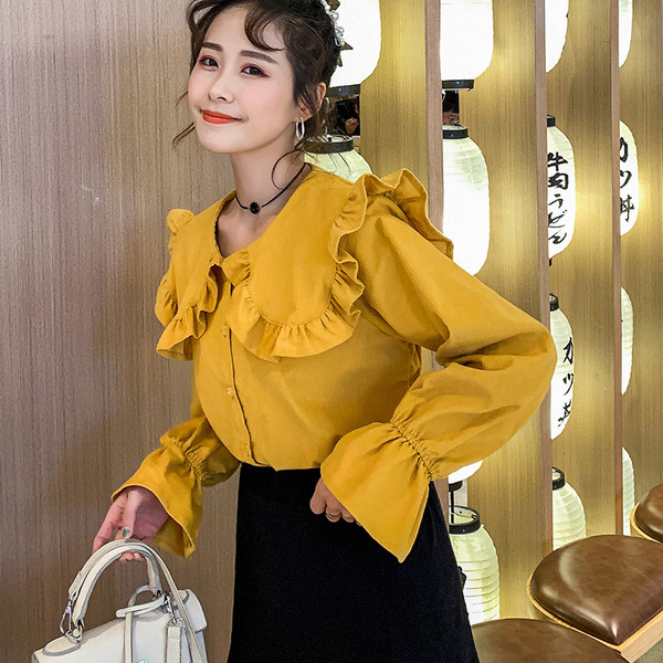 Модерна дамска риза с О-образно деколте в няколко цвята 