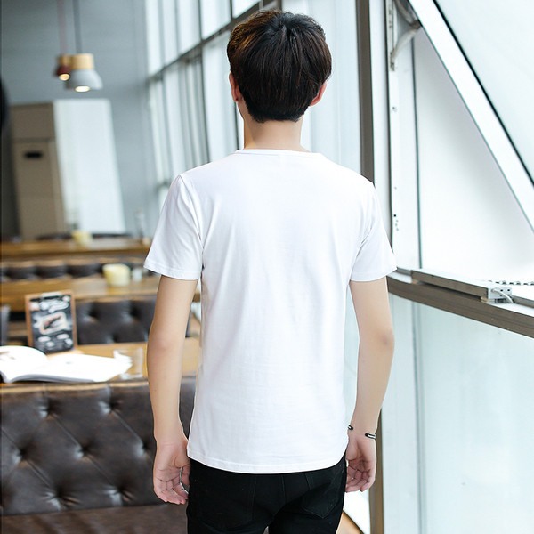 Мъжка модерна тениска с бродерия-три цвята