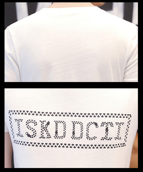 Мъжка тениска с къс ръкав и надпис в три цвята