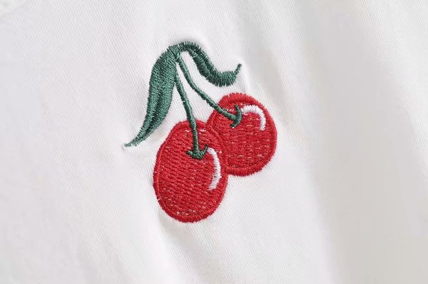 Ежедневно дамско боди с къс ръкав и бродерия в черен и бял цвят