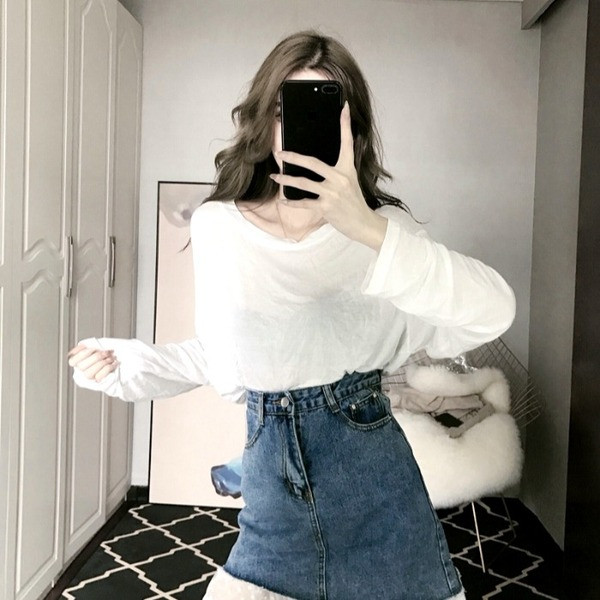  Дамска дънкова пола с джобове