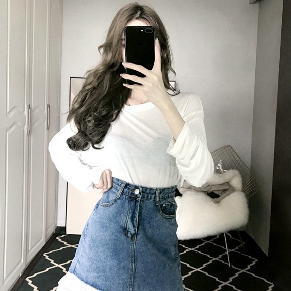  Дамска дънкова пола с джобове