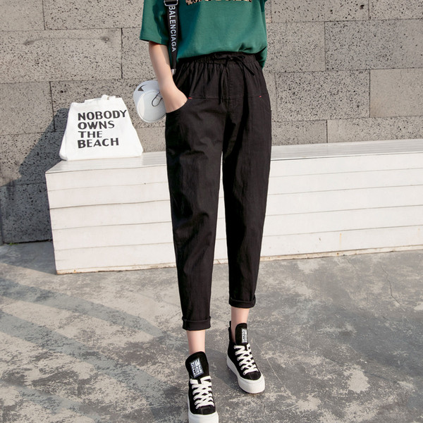 Pantaloni de dama in patru culori cu cravate si buzunare