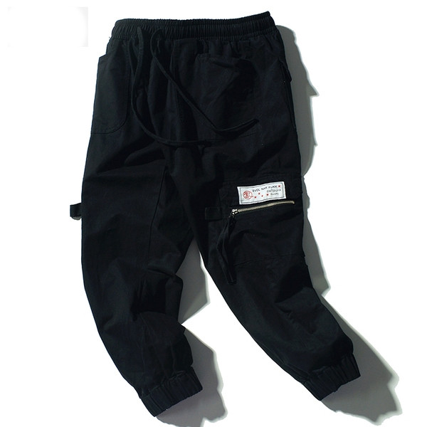 Pantaloni moderni pentru barbati cu emblema in doua culori