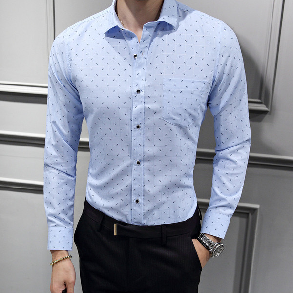 Cămașă modernă pentru bărbați cu buzunar în patru culori