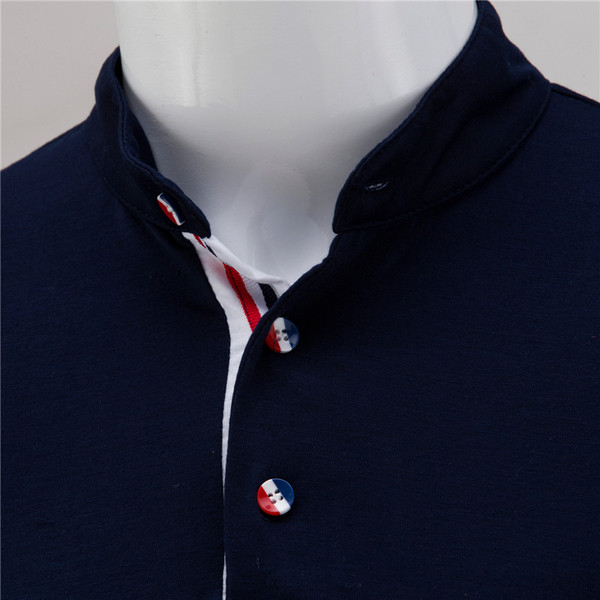 Tricou barbatesc modern in trei culori cu nasturi