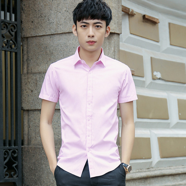 Модерна мъжка риза с къс ръкав в четири цвята