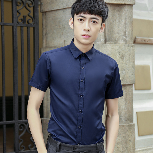 Модерна мъжка риза с къс ръкав в четири цвята