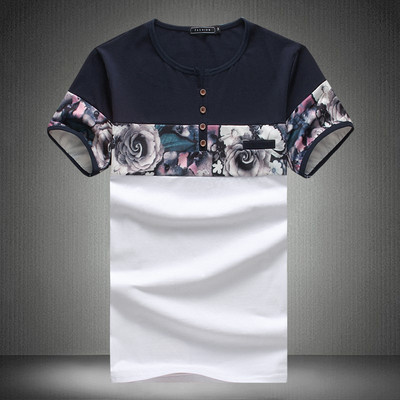 Tricou modern pentru bărbați cu motive florale în trei culori