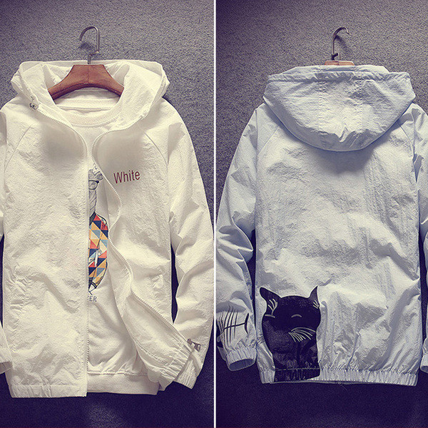 Geaca de zi cu zi pentru barbati in patru culori cu gluga