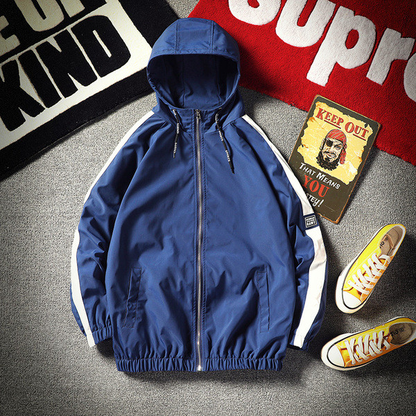 Модерно мъжко яке с висока яка в два цвята