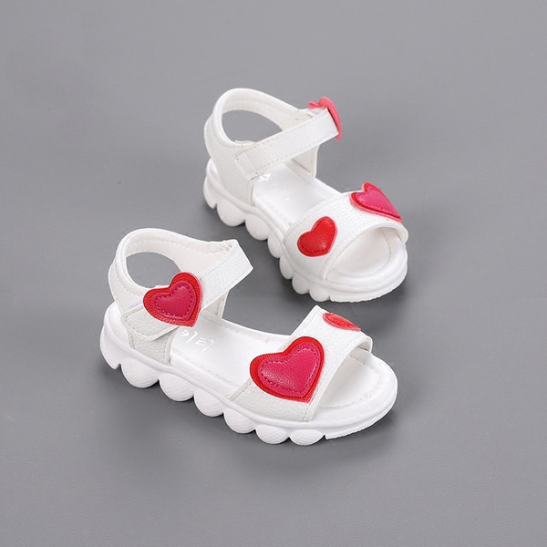 Sandale elegante pentru copii în alb și roz