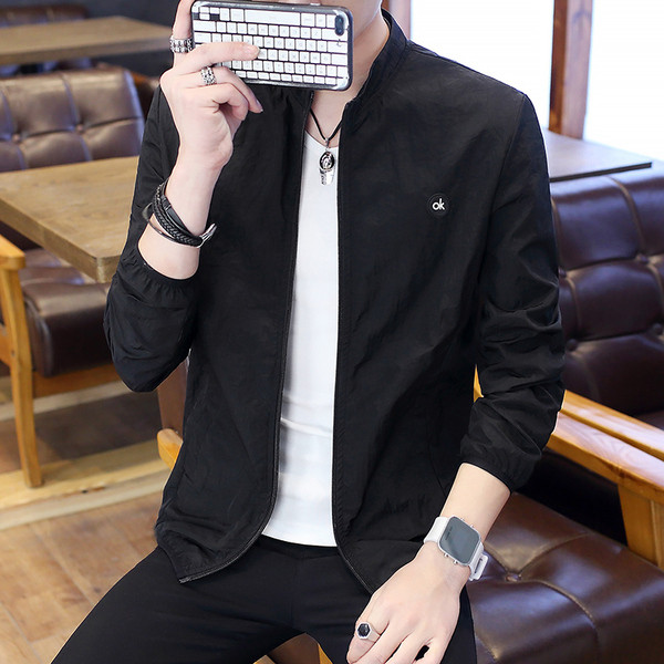 Jachetă de primăvară pentru bărbați de zi cu zi cu emblemă în patru culori