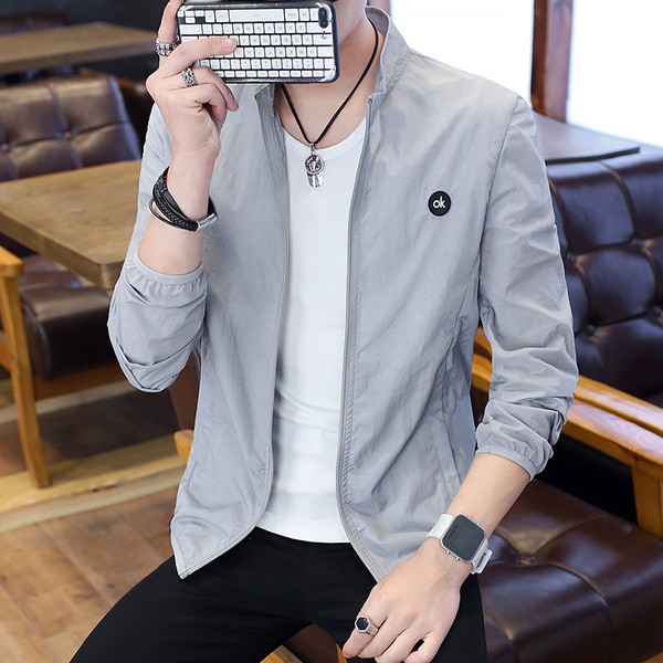 Jachetă de primăvară pentru bărbați de zi cu zi cu emblemă în patru culori