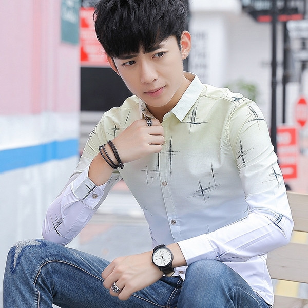 Cămașă stilată pentru bărbați în culori irizate