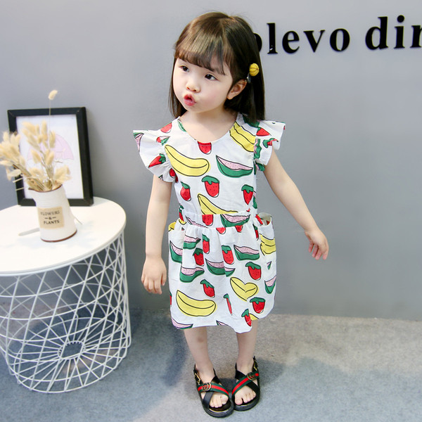 Rochie moderna pentru copii cu maneci scurte si aplicatie