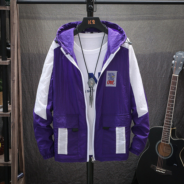 Jachetă modernă pentru bărbați în mai multe culori, cu glugă și inscripție