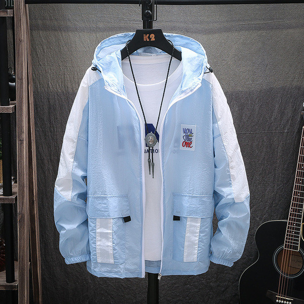 Jachetă modernă pentru bărbați în mai multe culori, cu glugă și inscripție