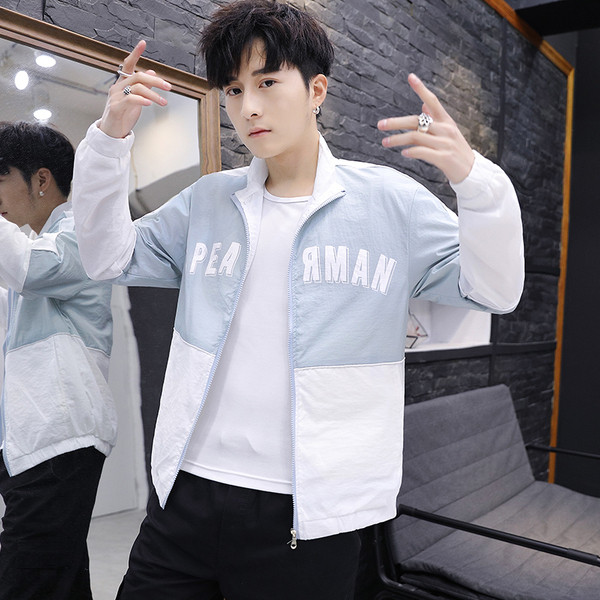 Jachetă modernă pentru bărbați cu inscripție în mai multe culori