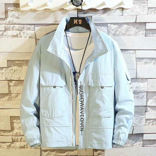 Geaca de zi cu zi pentru barbati cu inscriptie si buzunare in patru culori