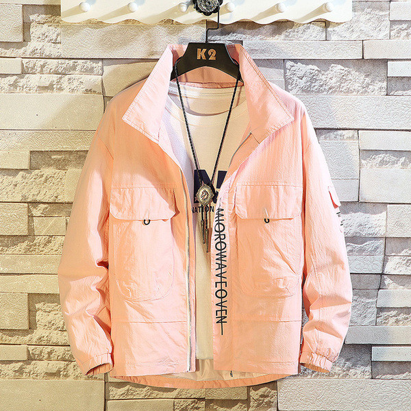 Geaca de zi cu zi pentru barbati cu inscriptie si buzunare in patru culori