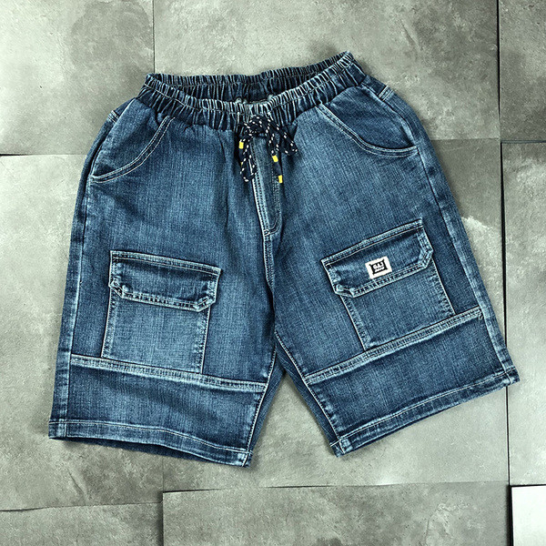 Blugi moderni de barbati scurti cu talie elastica in doua culori