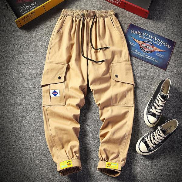 Pantaloni casual barbatesti cu cravate in doua culori