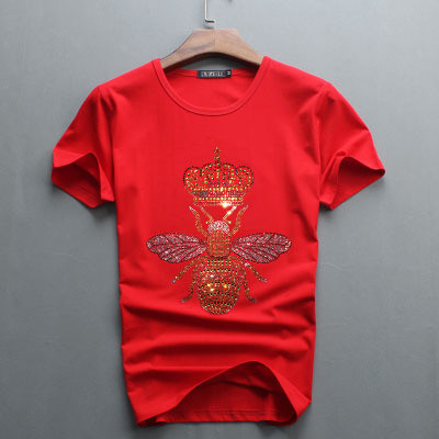 Tricou barbatesc modern cu broderie in trei culori