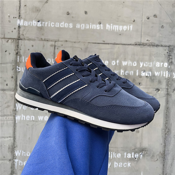 Tenisi sport-casual pentru bărbați cu șireturi în gri și albastru