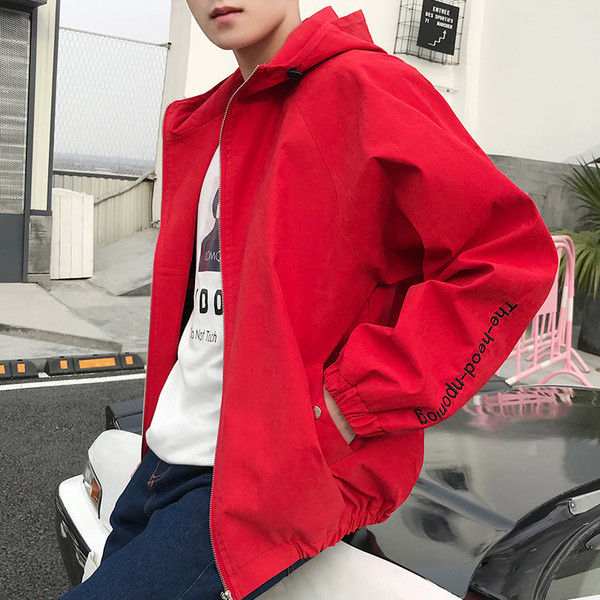 Jachetă modernă pentru bărbați cu inscripție în mai multe culori model larg