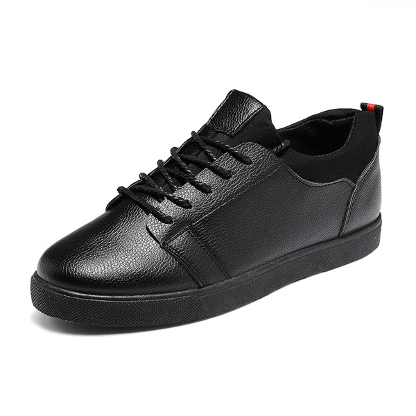 Adidași moderni pentru bărbați din piele ecologică pură în alb și negru