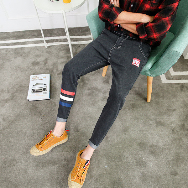 Blugi casual barbatesti in trei culori cu emblema