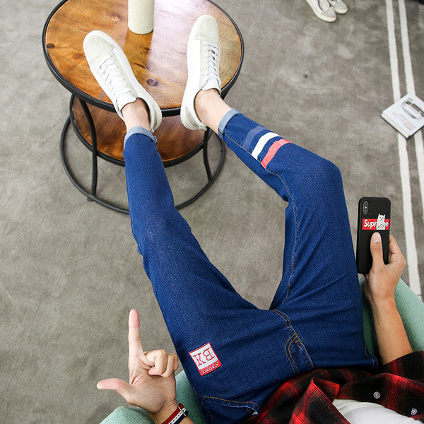 Blugi casual barbatesti in trei culori cu emblema